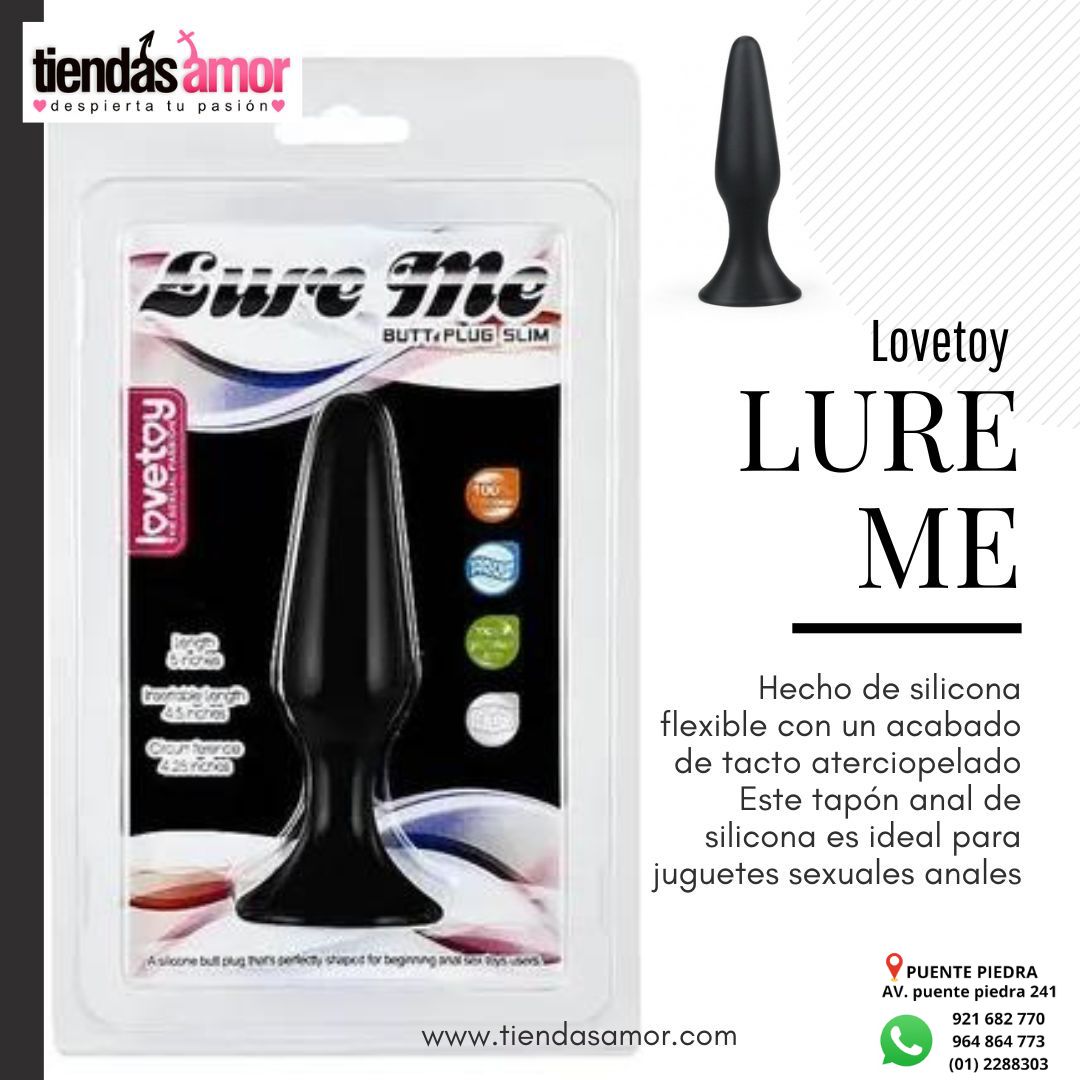 Lure Me Plug Anal de Silicona L - Negro